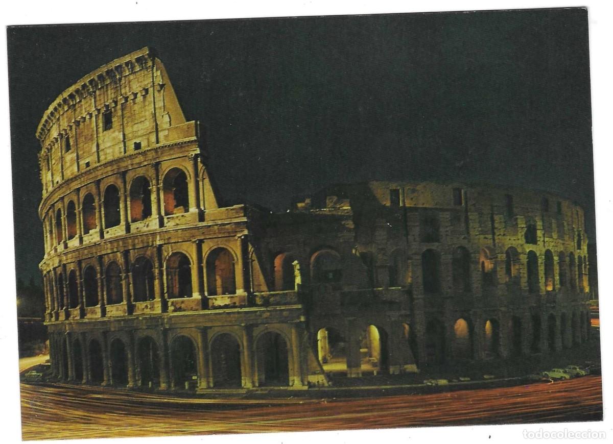 Postales: Postal Italia. Roma di notte. Colosseo. ref. 7-ita458