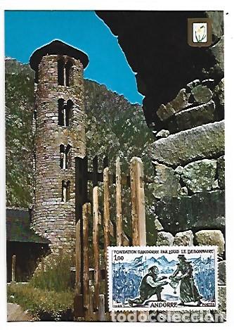 Postales: CAMPANAR ROMANIC / CLOCHER ROMAN.- SANTA COLOMA, VALLS D&acute;ANDORRA