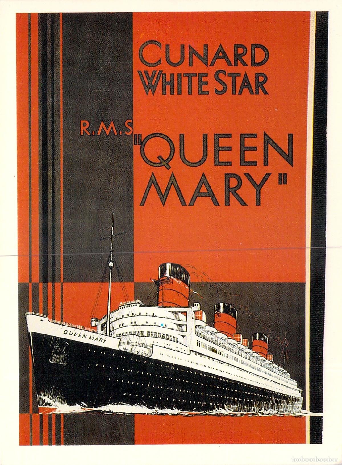 Postales: Postal Transatl&aacute;ntico Cunard White Star RMS Queen Mary