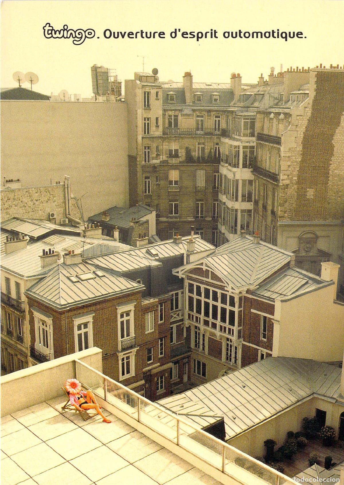 Postais: Postal Publicitaria Renault Twingo Oasis - Tejado de Par&iacute;s