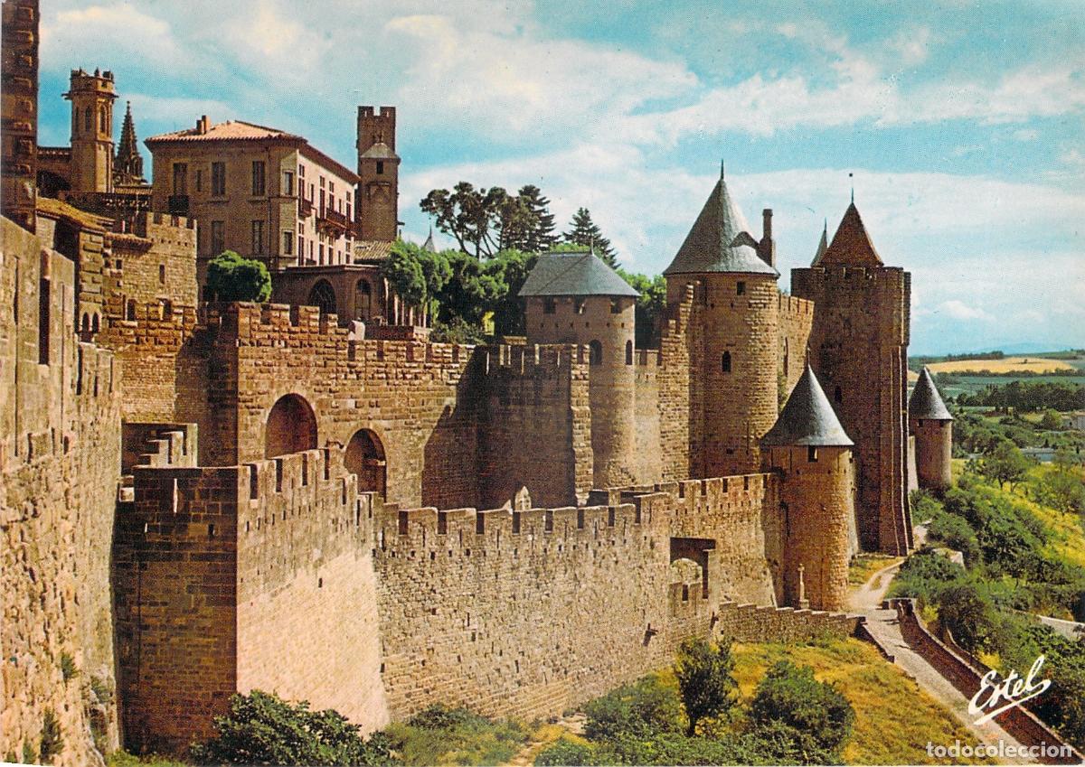 Postales: Postal de la Cit&eacute; de Carcassonne, Francia - Murallas y Torres