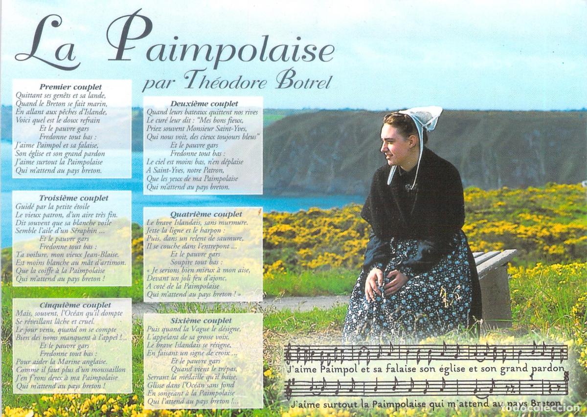 Postales: Postal de Paimpol Breta&ntilde;a Canci&oacute;n La Paimpolaise Th&eacute;odore Botrel