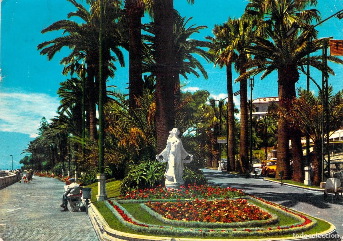 Postales: Postal de Sanremo, Italia: Jardines de la Emperatriz y Estatua La Primavera