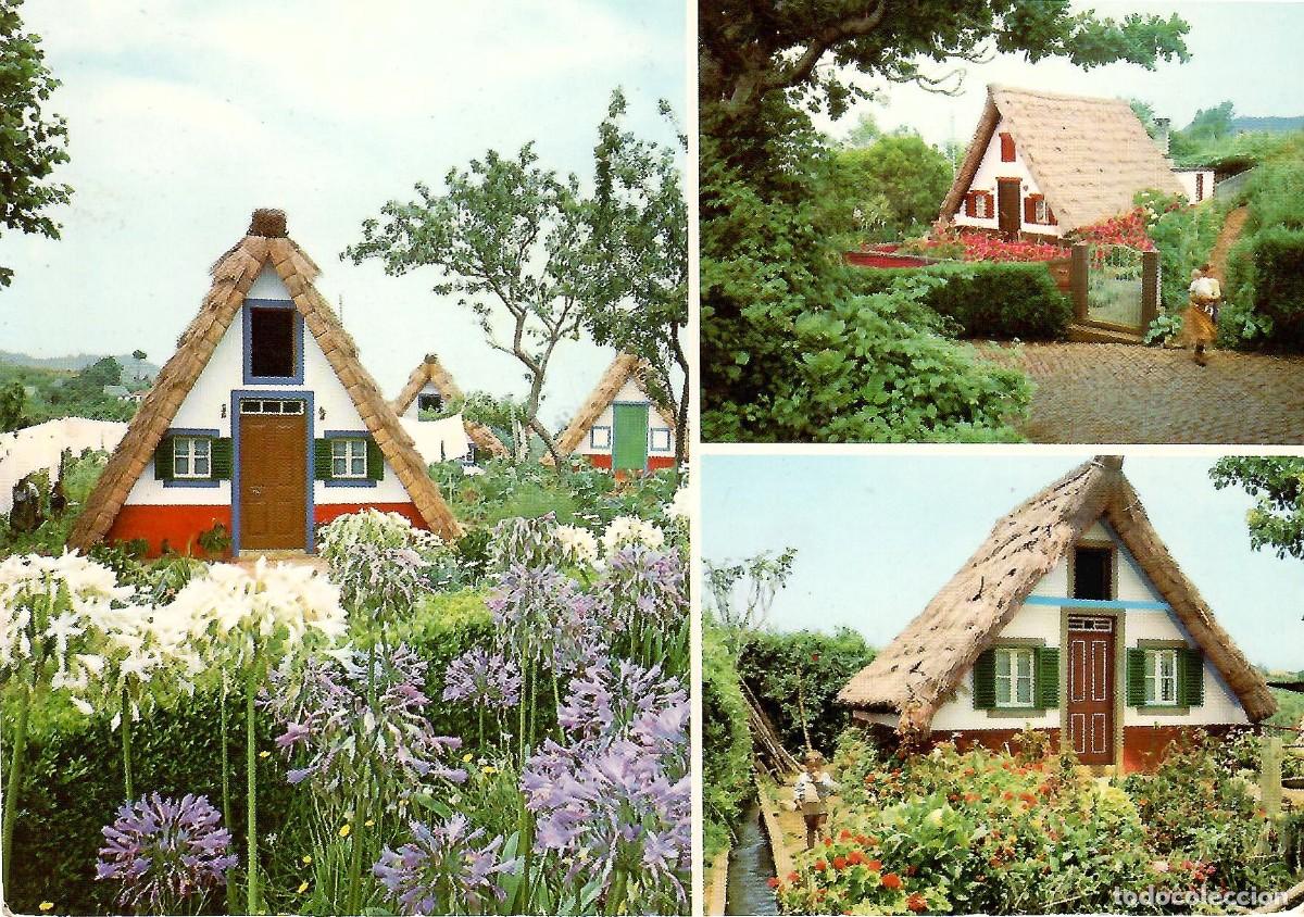 Postales: N&ordm; 617 MADEIRA. Casas T&iacute;picas de Santana. Sin circular. BERNARDINO V. G. CARVAO