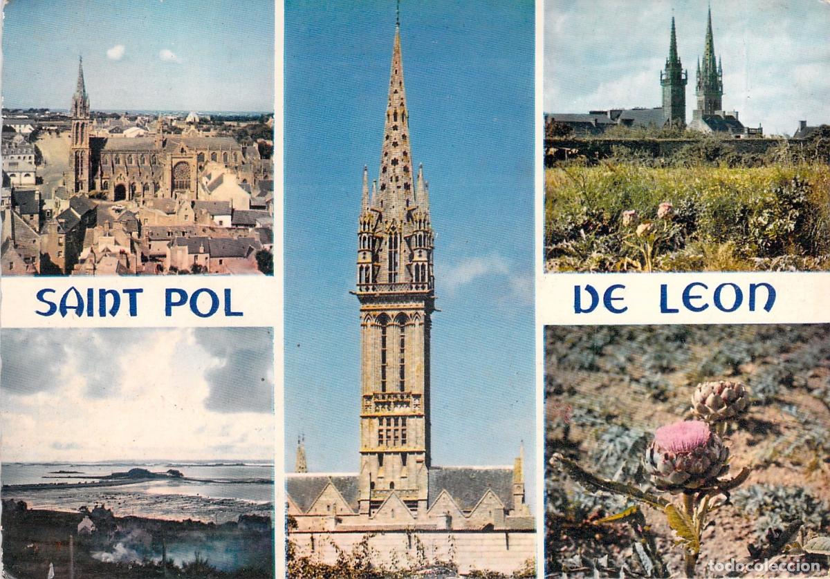 Postales: Postal Multi-vista de Saint-Pol-de-L&eacute;on, Breta&ntilde;a, Francia