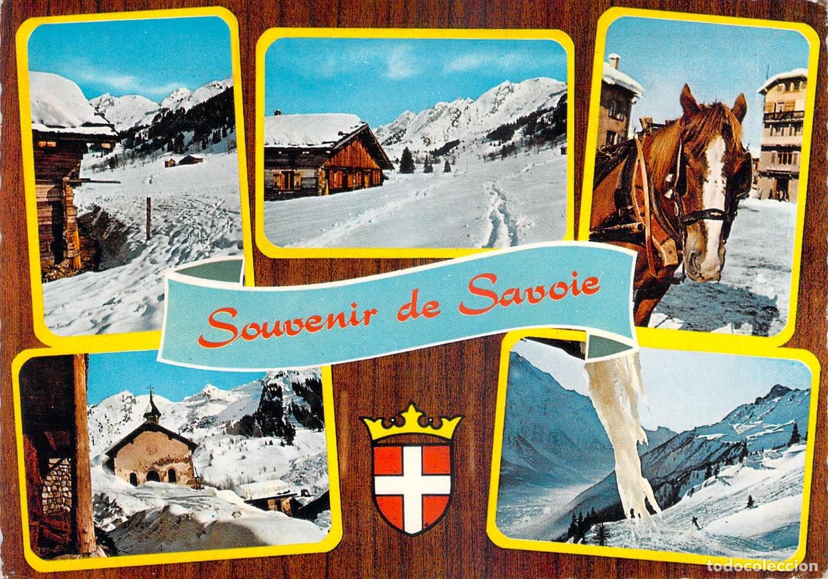 Postales: Postal Multi-Vista Souvenir de Savoie Alpes Franceses con Paisajes de Nieve