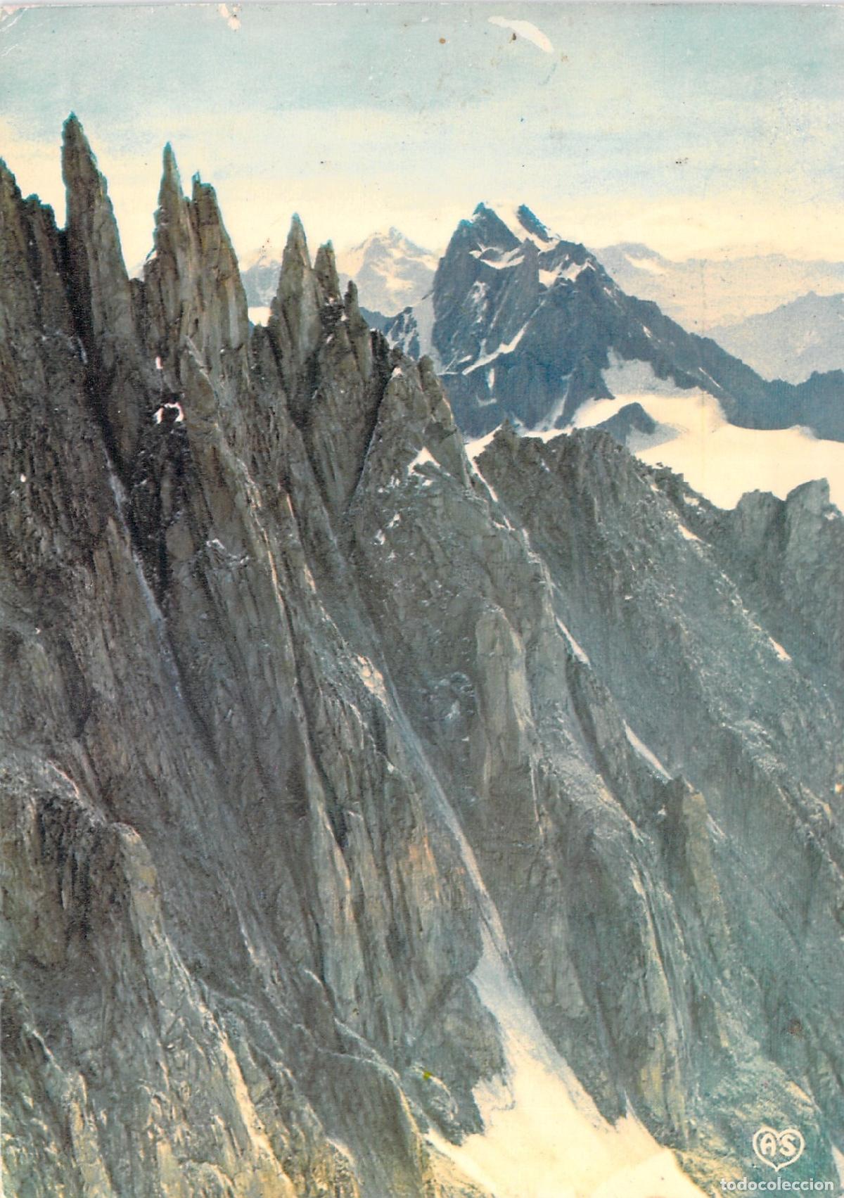 Postales: Postal de Chamonix y la Cha&icirc;ne des Aiguilles del macizo Mont Blanc