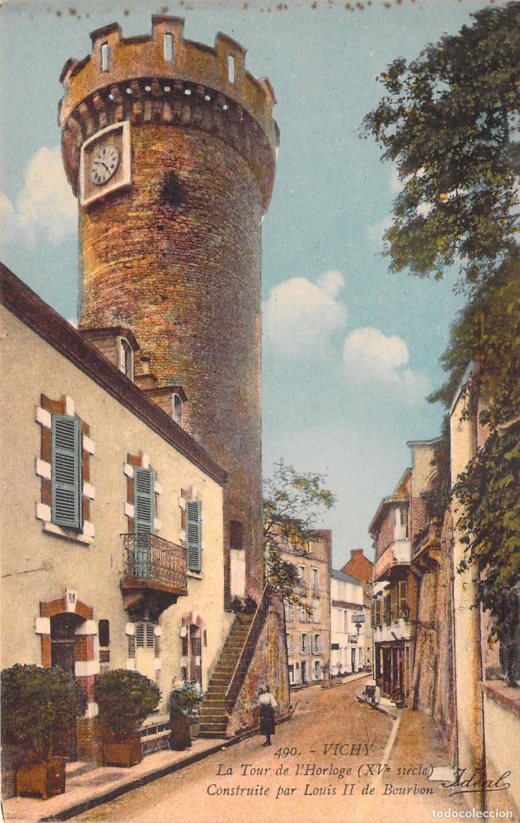 Postales: Postal de la Torre del Reloj en Vichy, Francia