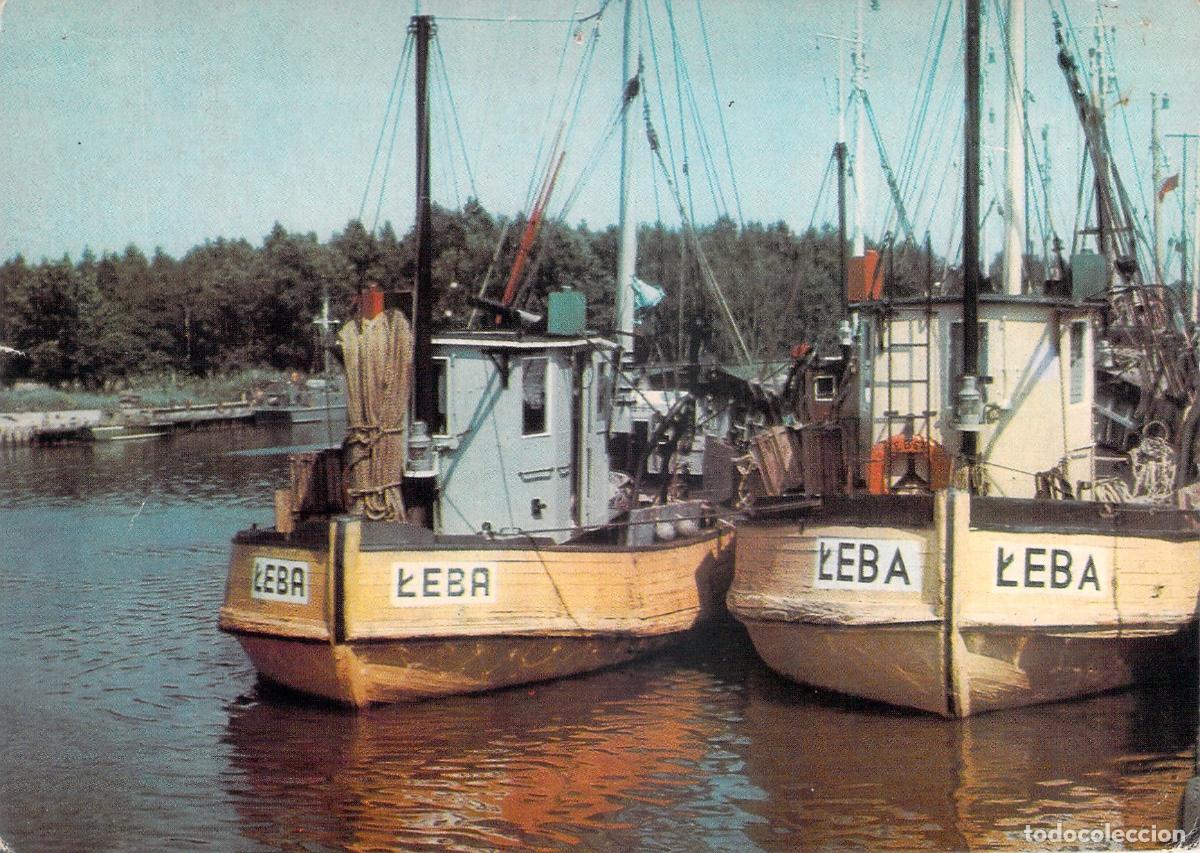 Postales: Postal de barcos de pesca en el puerto de Łeba, Polonia