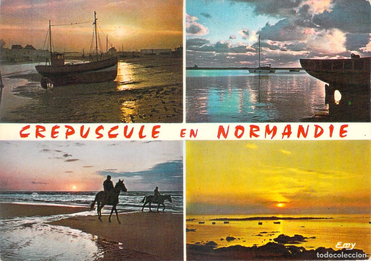 Postales: Postal Crep&uacute;sculo en Normand&iacute;a, Francia - Multivista de Paisajes
