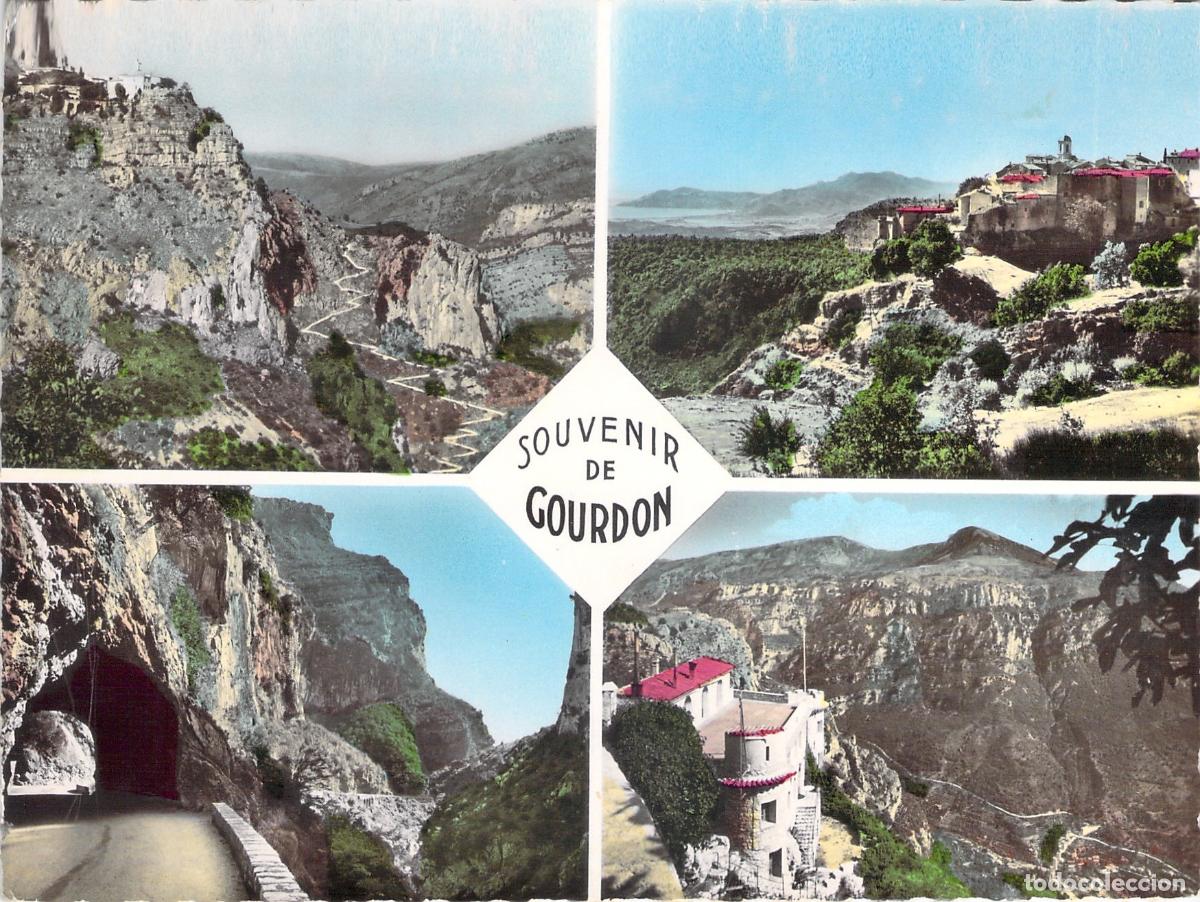 Postales: Postal Multi-vista de Gourdon, Francia - Paisajes y Pueblo