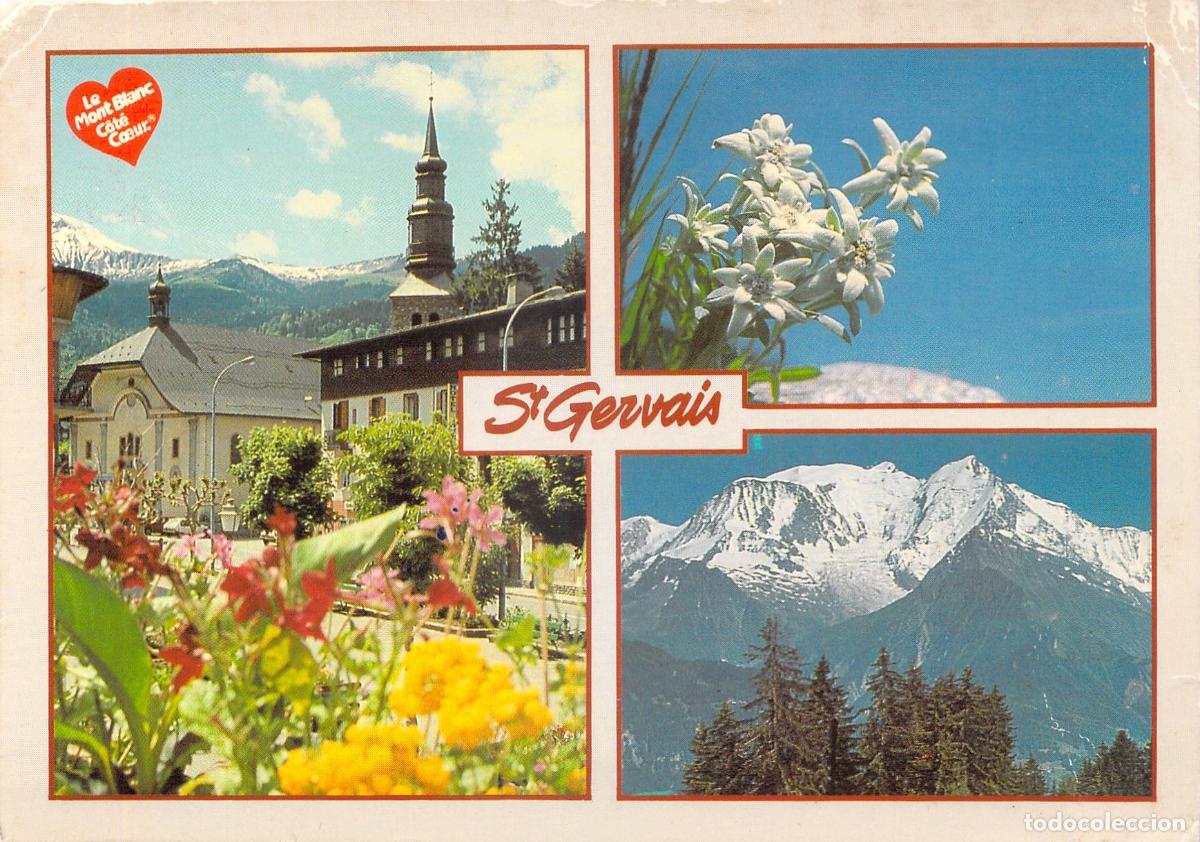 Postales: Postal de Saint-Gervais, Haute-Savoie, Mont-Blanc y Edelweiss