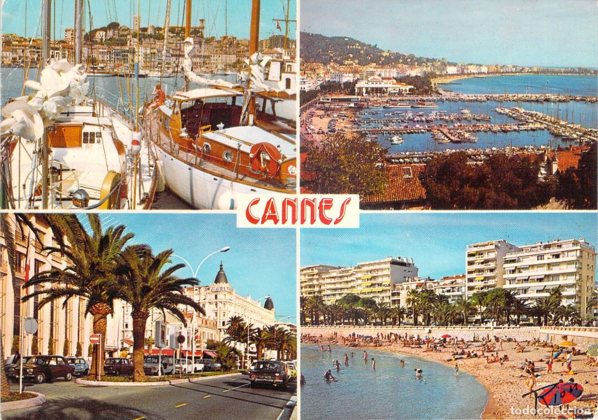 Postcards: Postal de Cannes Multi-vista con Puerto y Playa Costa Azul
