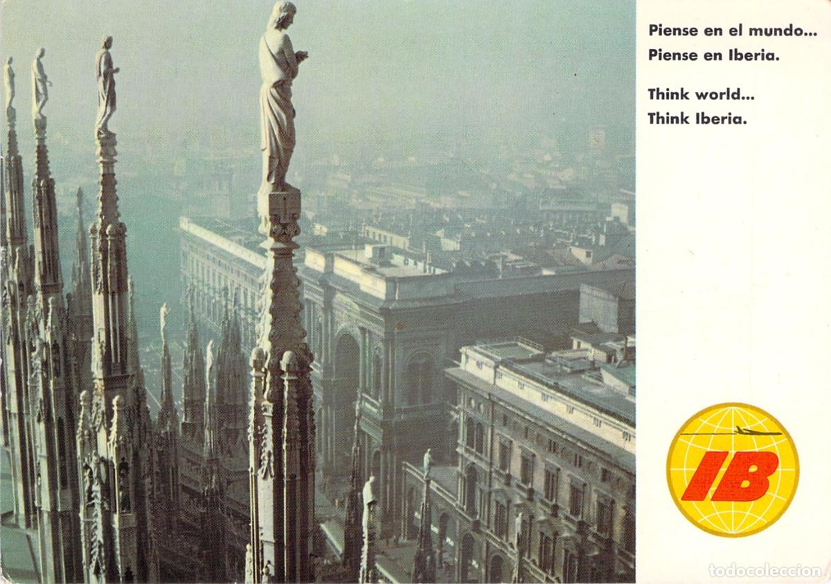 Postales: Postal Publicitaria Iberia Mil&aacute;n Catedral Duomo Italia