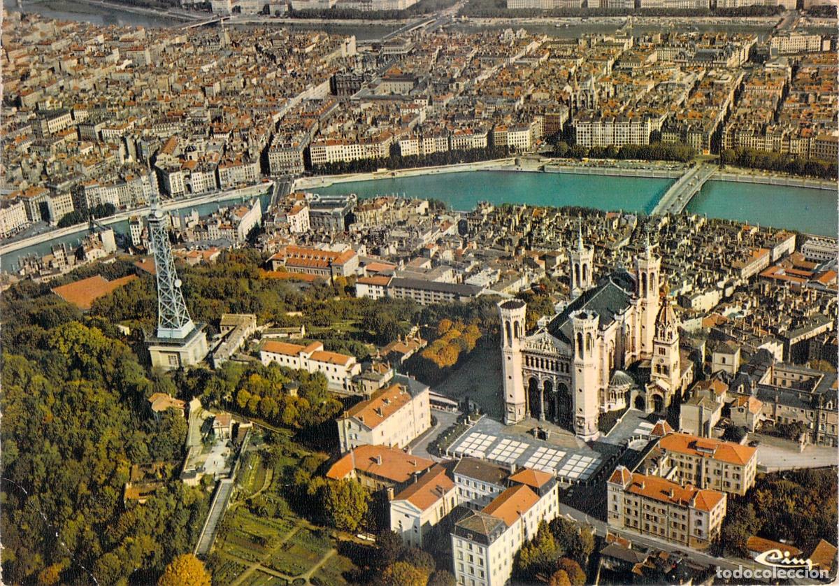 Postales: Postal de Lyon, Francia - Vista A&eacute;rea y Bas&iacute;lica de Fourvi&egrave;re