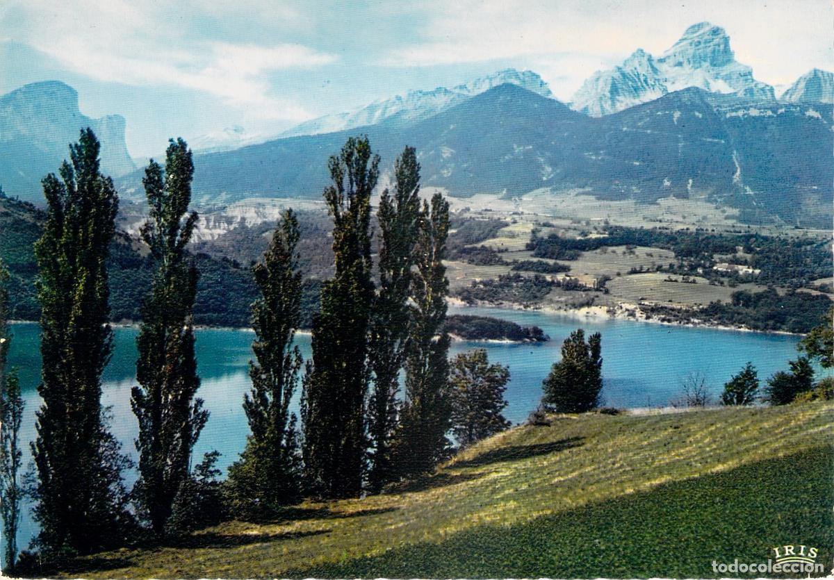 Postales: Postal de Francia: Vista del Lago de Sautet y el Monte Obiou