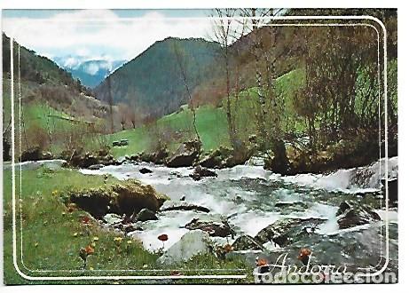 Postales: VALL D&acute;ARINSAL I RIU ARINSAL / ARINSAL VALLEY AND ARINSAL RIVER.- VALLS D&acute;ANDORRA
