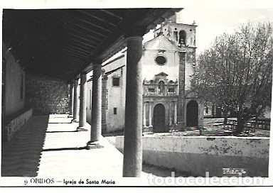 Postales: Portugal & Marcofilia, Obidos, Iiglesia de Santa Mar&iacute;a, Alcoba&ccedil;a a Banyuls sur Mer 1954 (9)