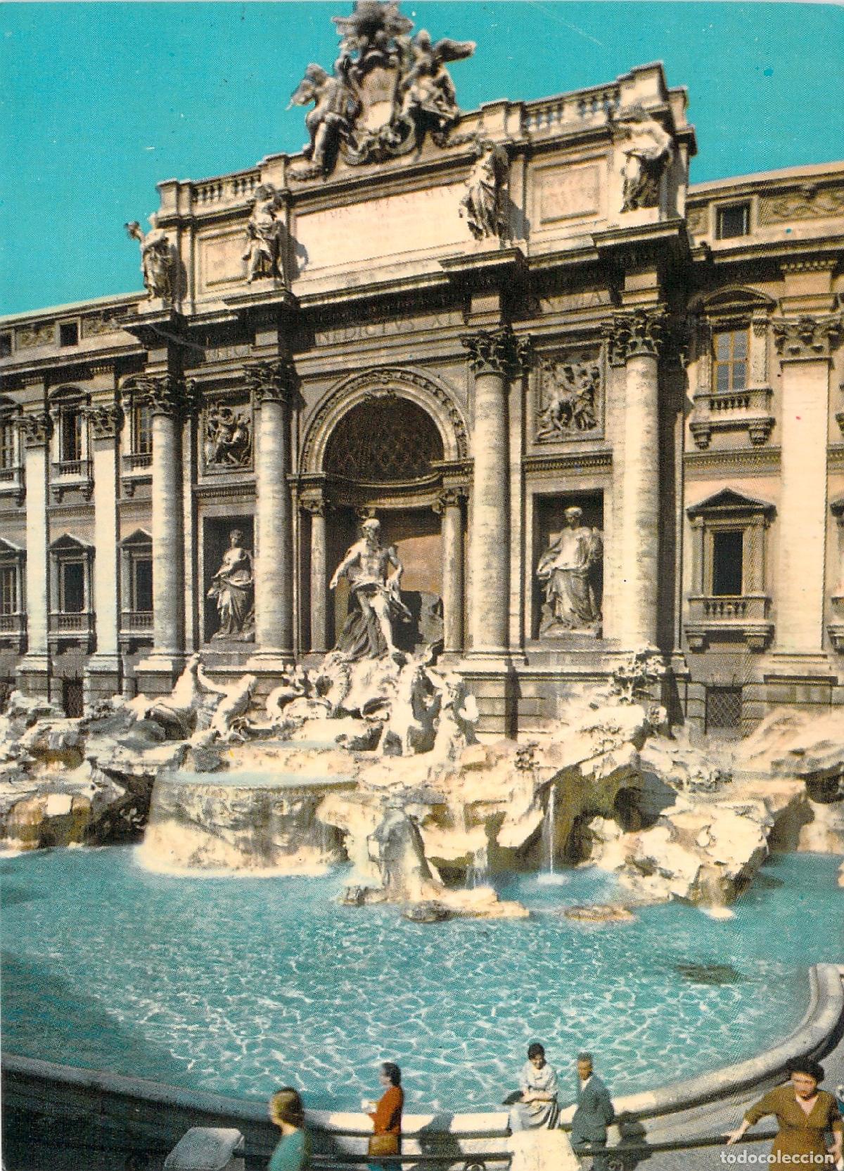 Postales: Postal de la Fontana di Trevi en Roma, Italia