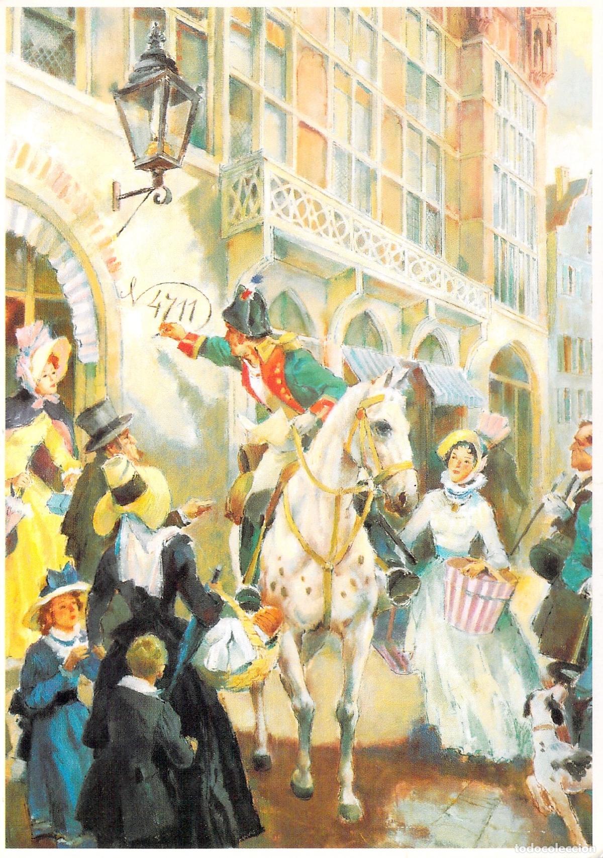 Postales: Postal Publicitaria Historia del Agua de Colonia 4711 y el Jinete