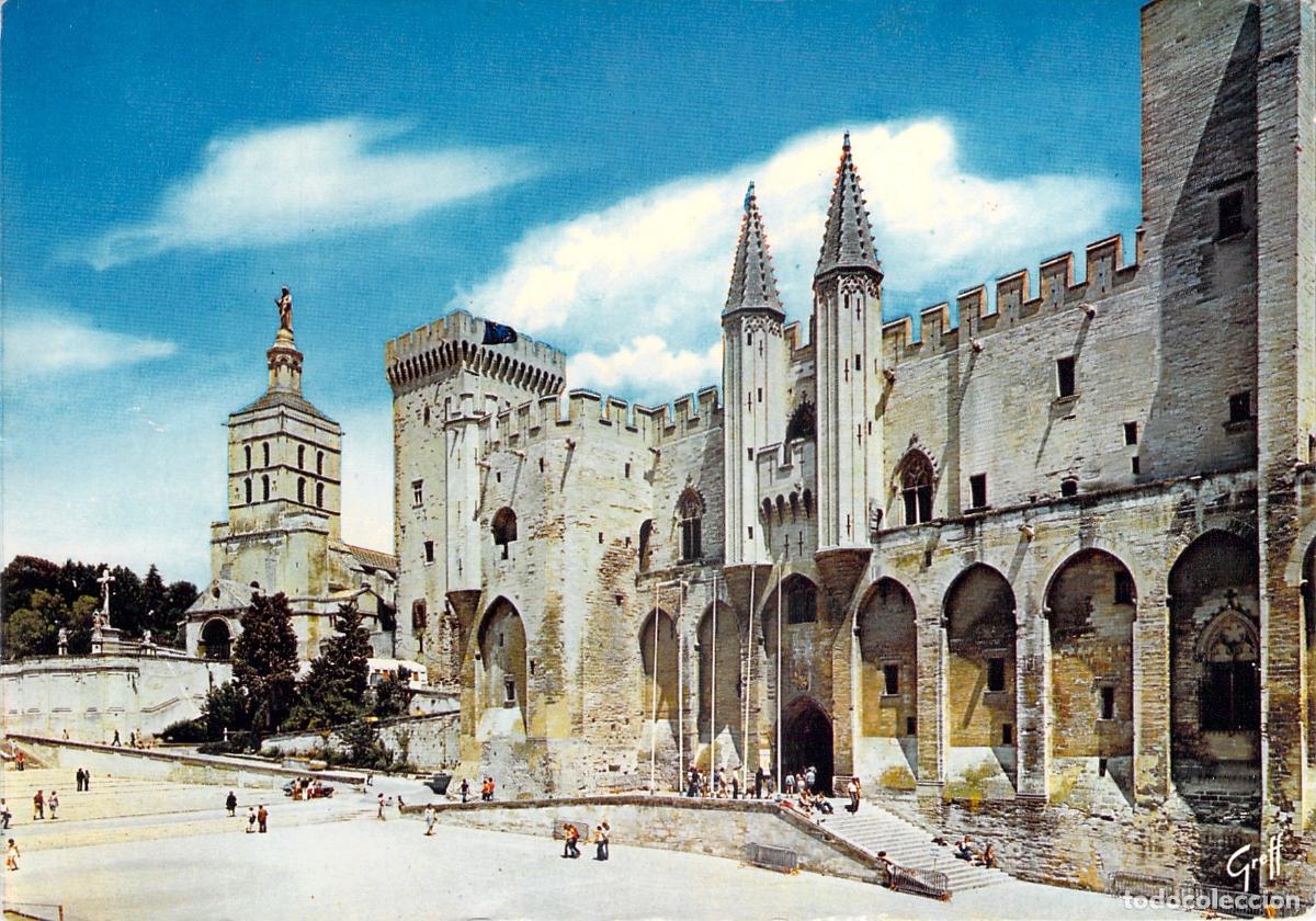 Postales: Postal de Avignon: Palacio de los Papas y Catedral Notre-Dame des Doms