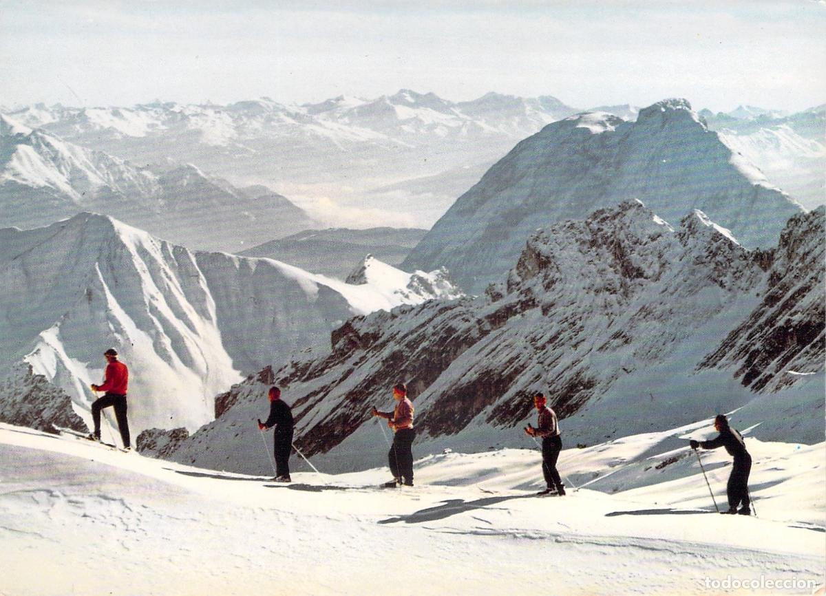 Postales: Postal de Esquiadores en el Zugspitzplatt, Baviera, Alemania
