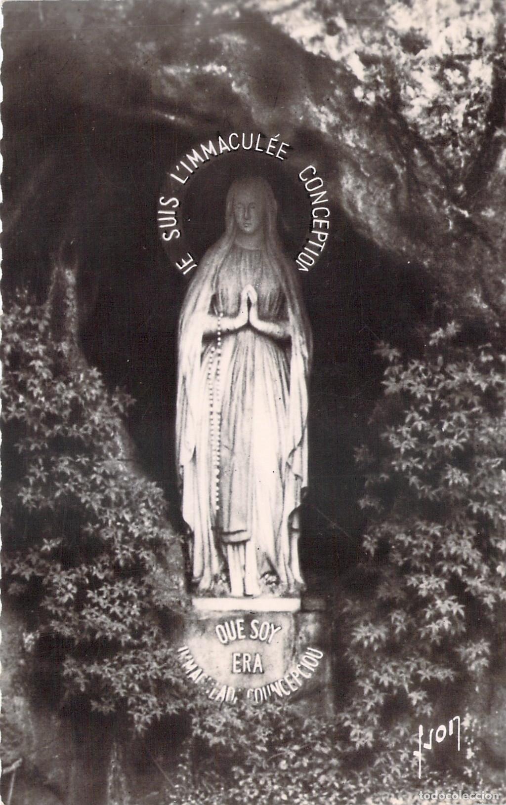 Postales: Postal de la Virgen de la Gruta Milagrosa en Lourdes, Francia