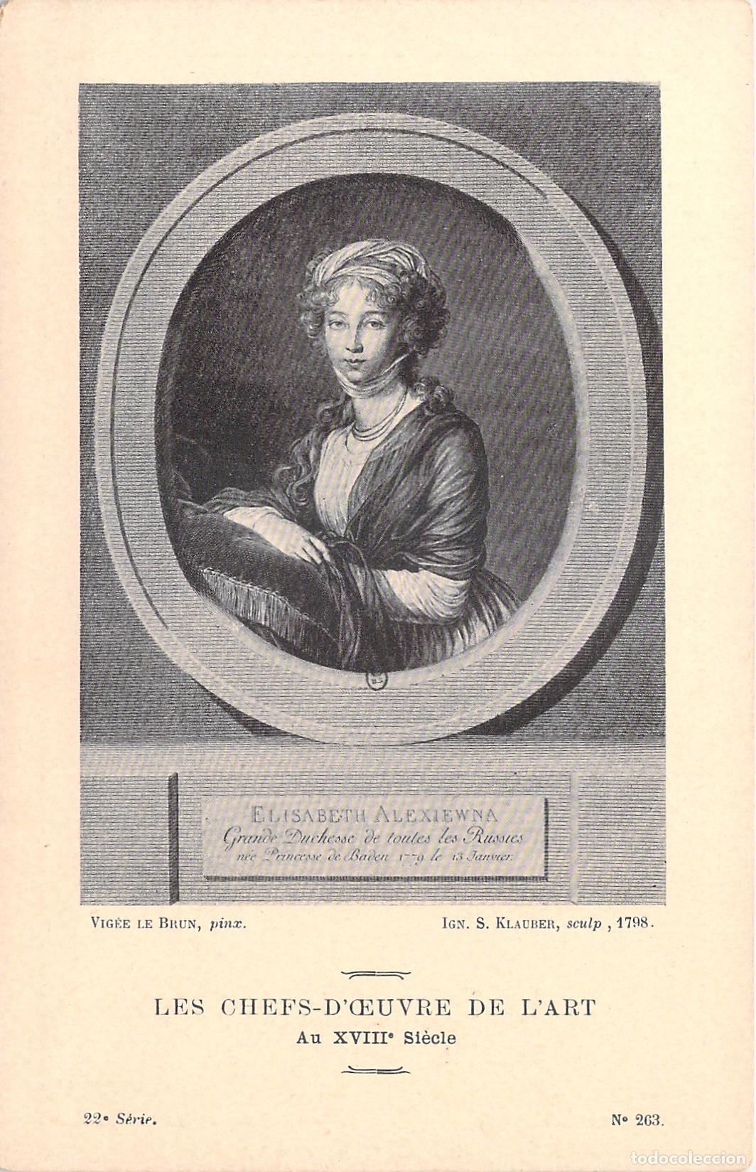 Postales: Postal de Elisabeth Alexiewna, Gran Duquesa de Rusia - Arte del Siglo XVIII