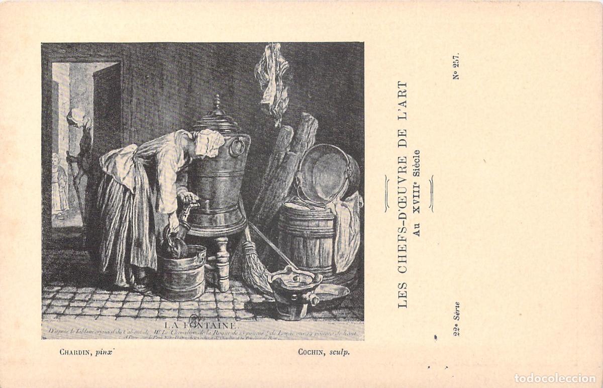 Postales: Postal de Arte: La Fontaine de Chardin, Grabado de Cochin