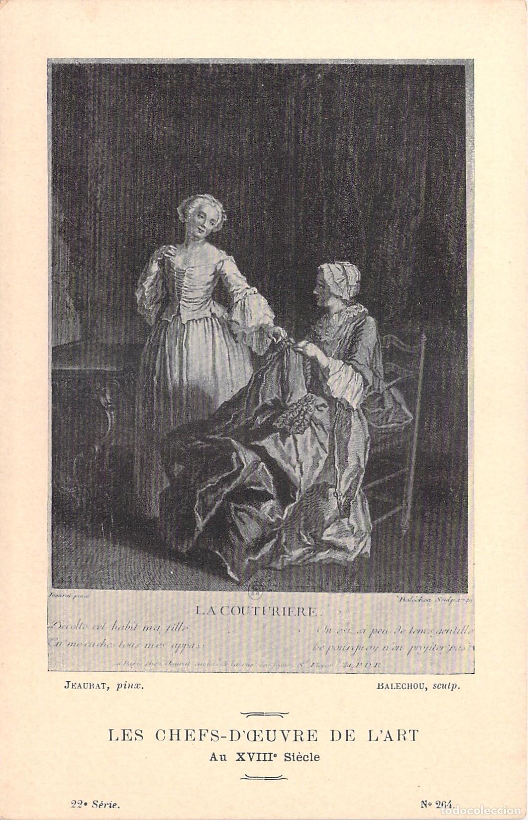 Postales: Tarjeta Postal La Couturi&egrave;re Chefs-d'&oelig;uvre de l'art XVIIIe Si&egrave;cle