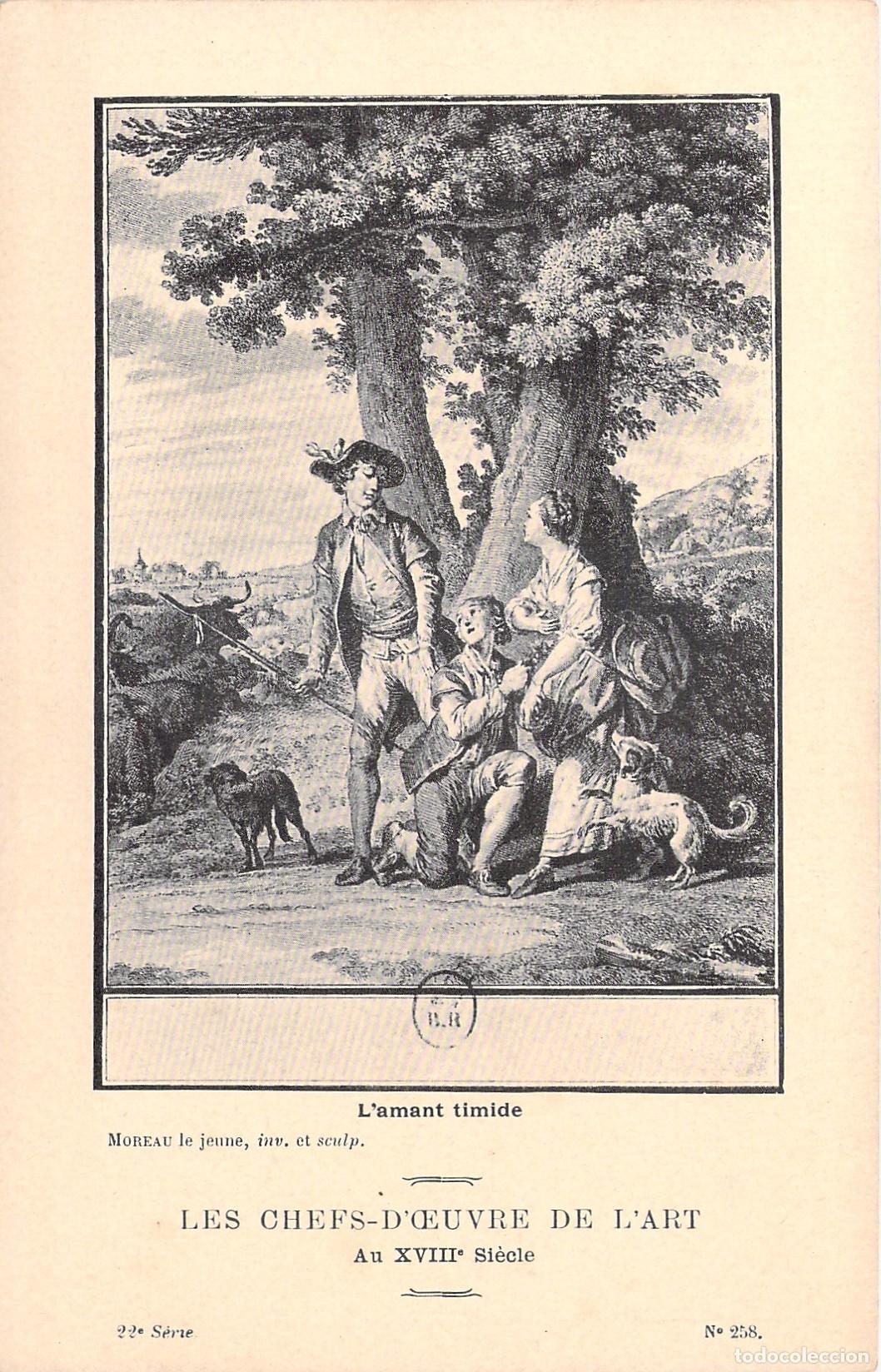 Postales: Tarjeta Postal Arte Franc&eacute;s Siglo XVIII L'amant timide Moreau le jeune