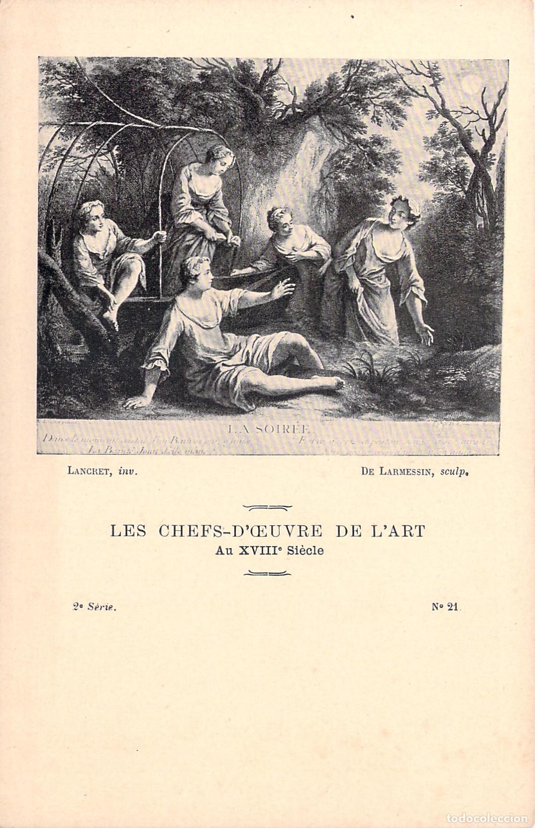 Postales: Postal de Arte Nicolas Lancret La Soir&eacute;e Serie Obras Maestras