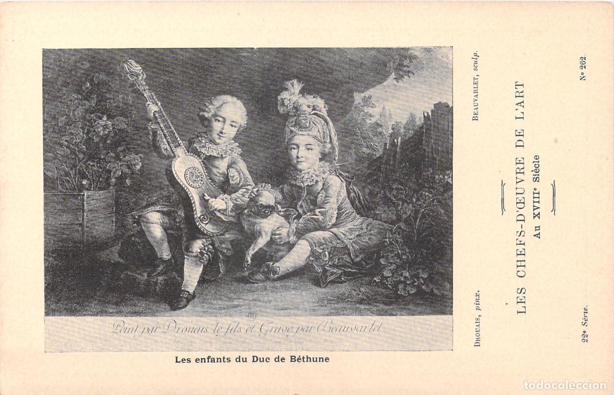 Postales: Postal de Arte: Los Ni&ntilde;os del Duque de B&eacute;thune, Obra de Drouais