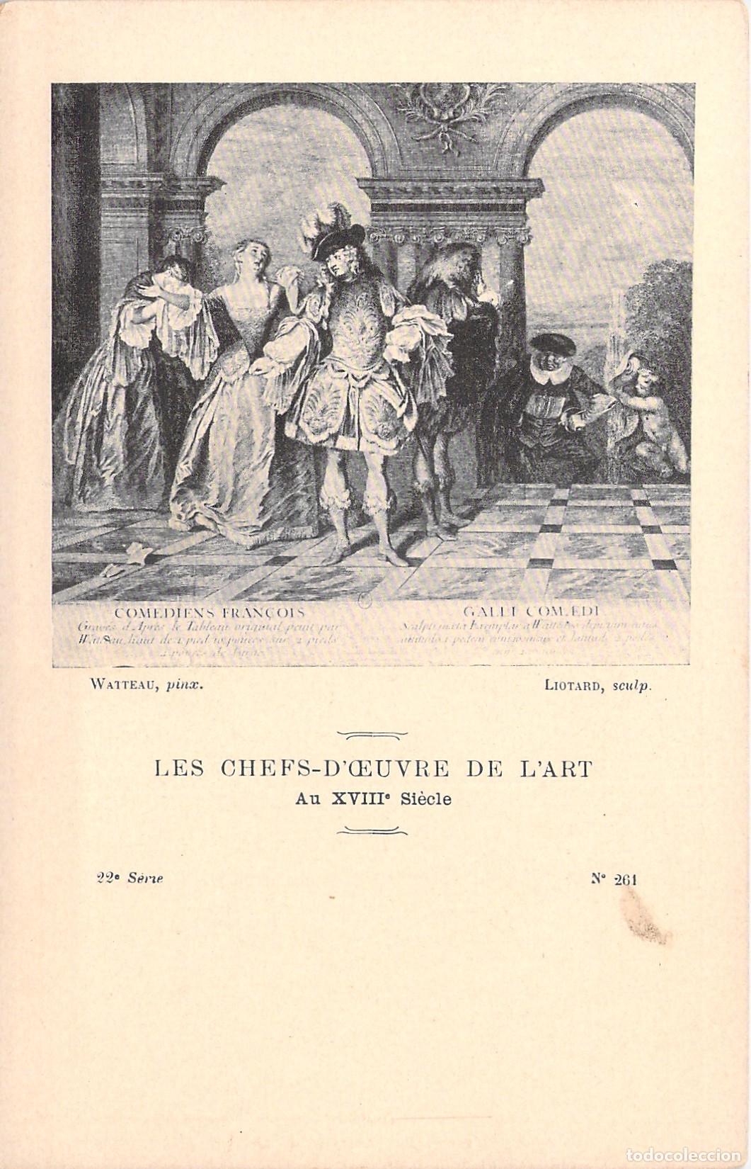 Postales: Postal Art&iacute;stica Watteau Comediantes Franceses Grabado Liotard Par&iacute;s