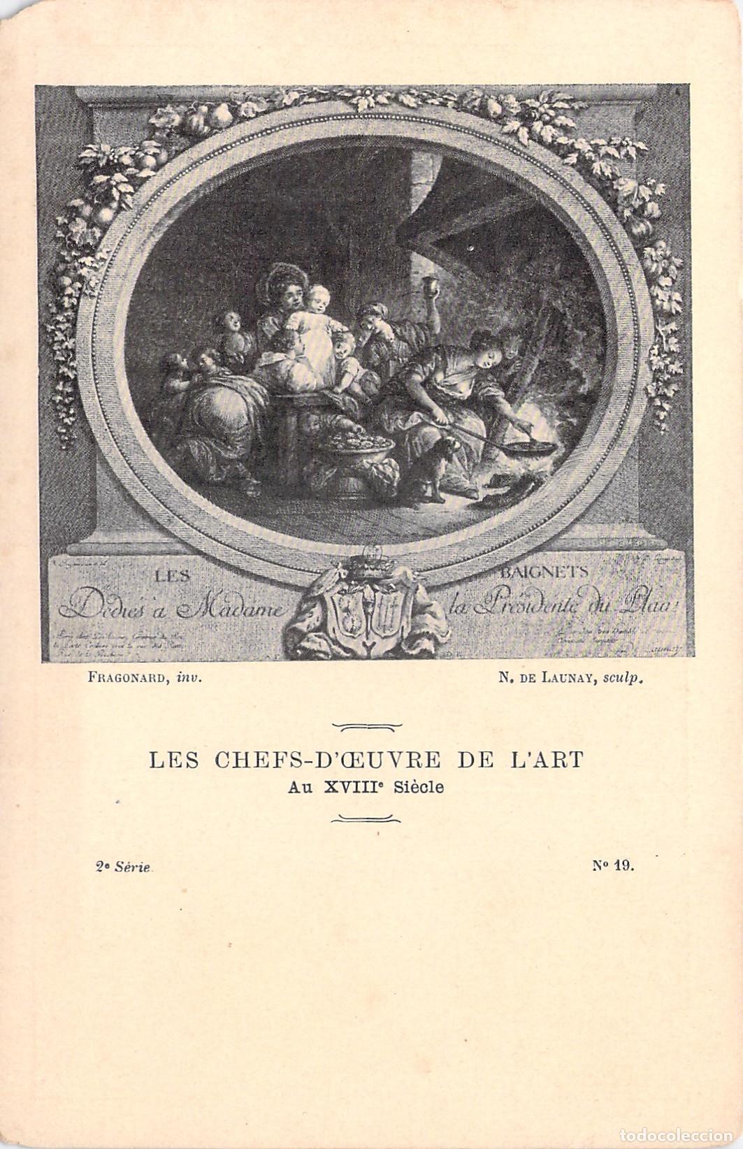 Postales: Postal Art&iacute;stica Les Baignets de Fragonard - Grabado Siglo XVIII