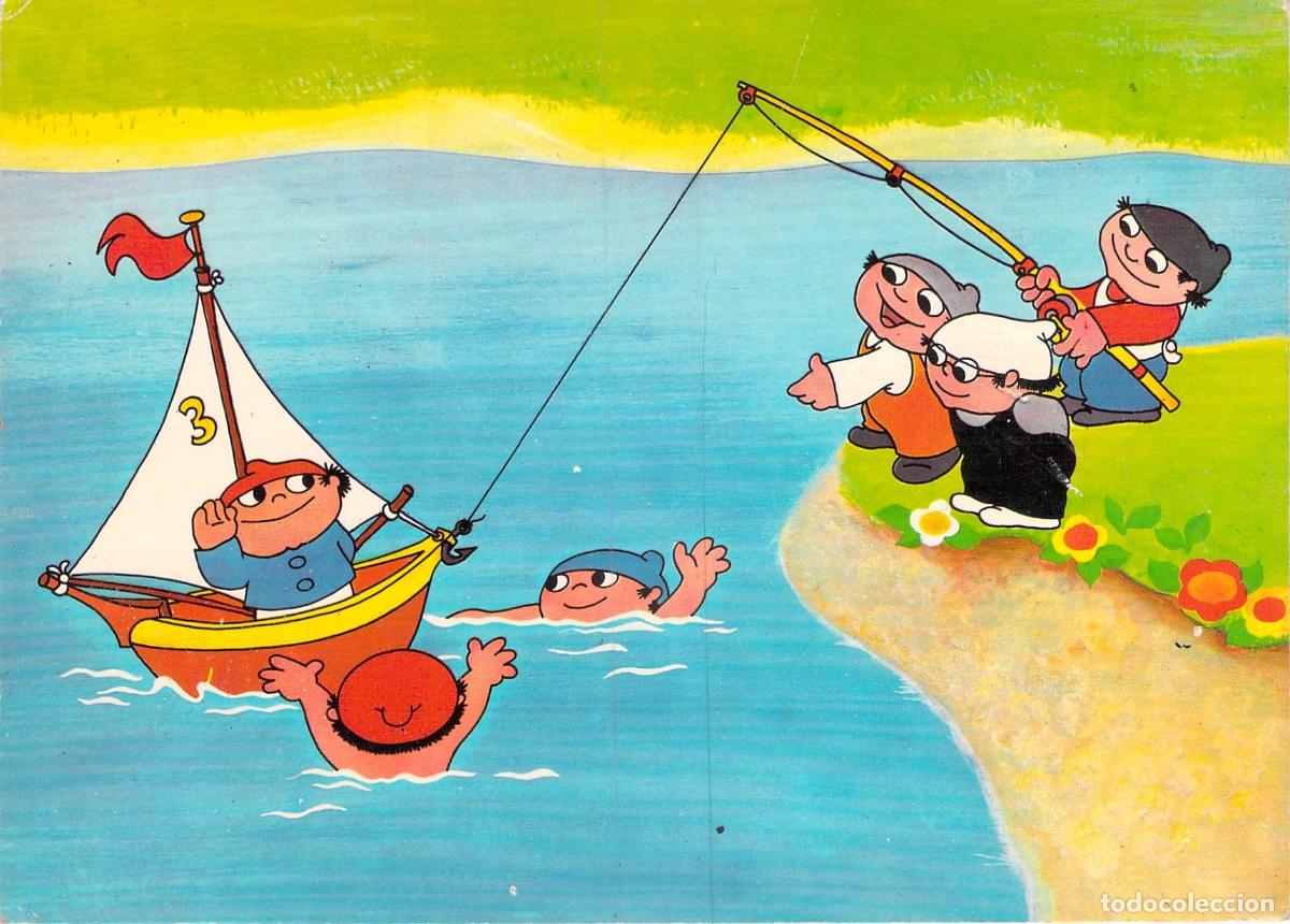 Postales: Postal Mainzelm&auml;nnchen Dibujos Animados ZDF Alemania Schiff Ahoi