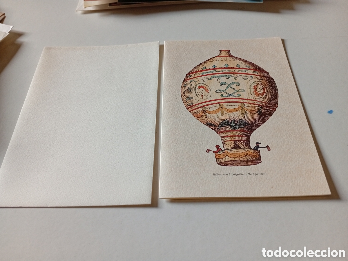 Postales: Postal arte dibujo globo a&eacute;reo,made in Italia