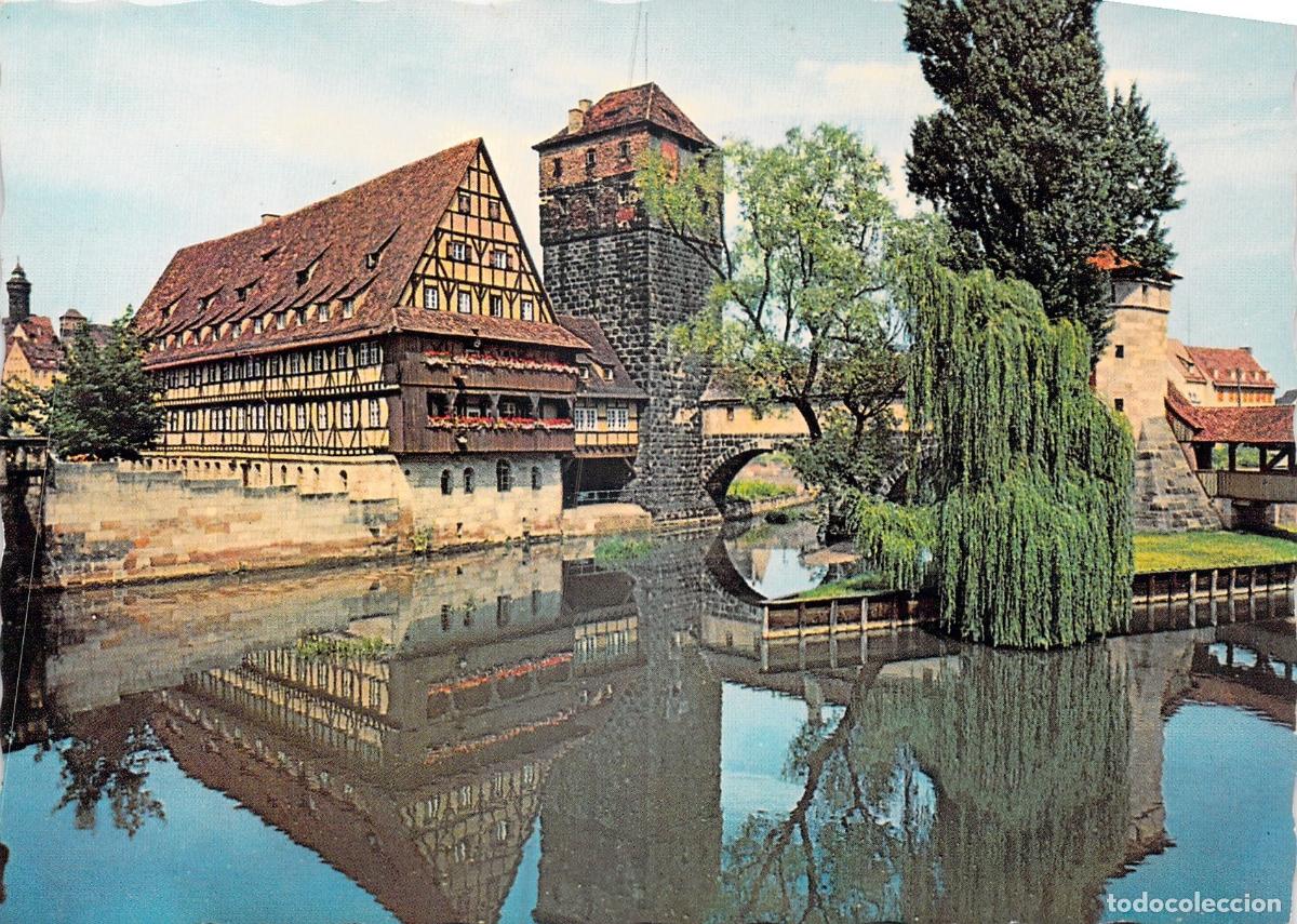 Postales: Postal de Henkersteg y el R&iacute;o Pegnitz en N&uacute;remberg, Alemania