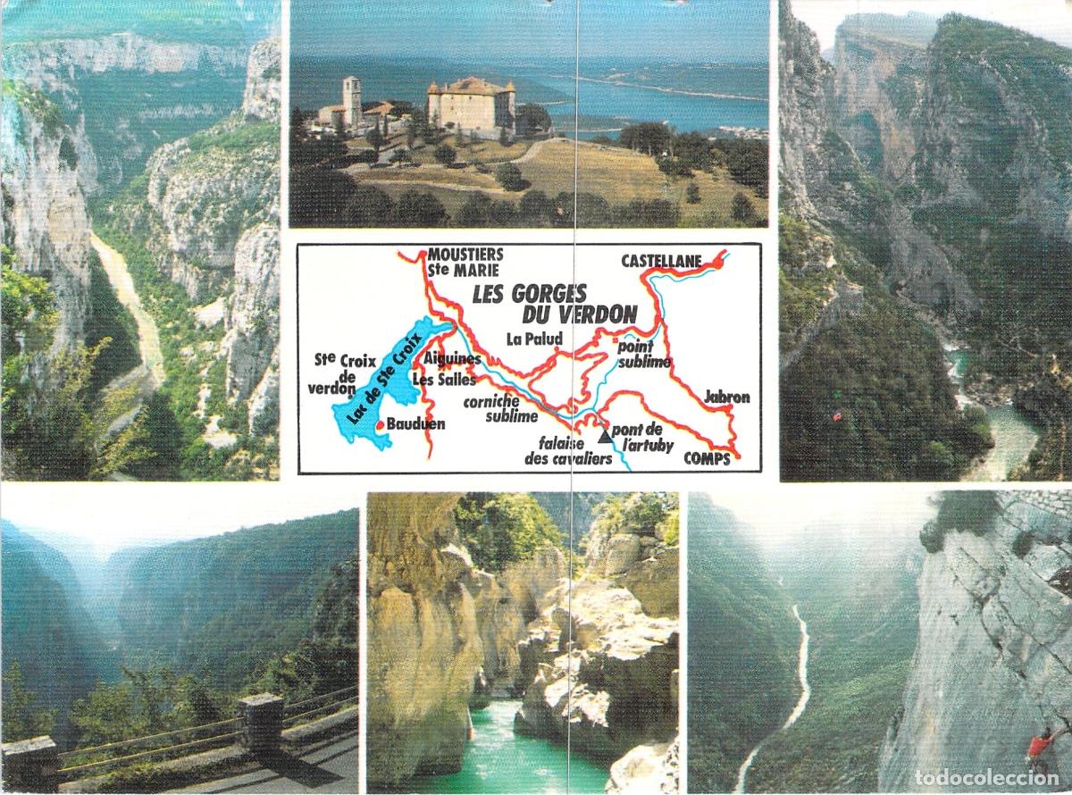 Postales: Postal Multi-vista Gorges du Verdon, Francia - Recuerdos de Vacaciones