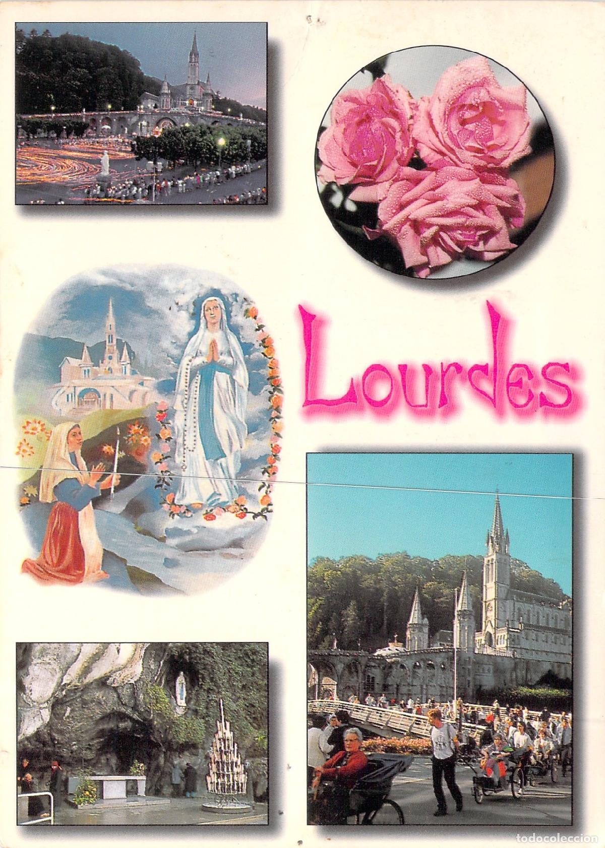 Postales: Postal de Lourdes: Bas&iacute;lica y Gruta de las Apariciones