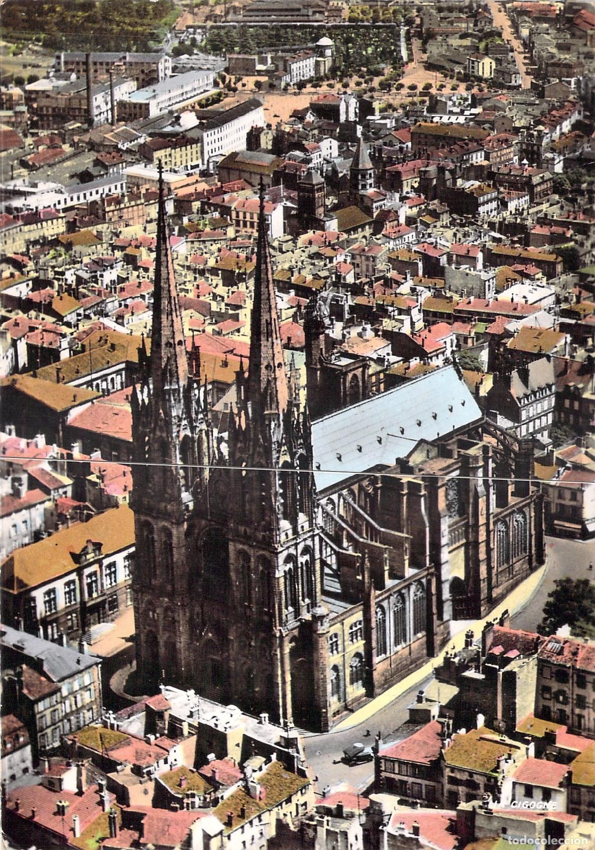 Postales: Postal de la Catedral de Clermont-Ferrand, Francia - Vista A&eacute;rea