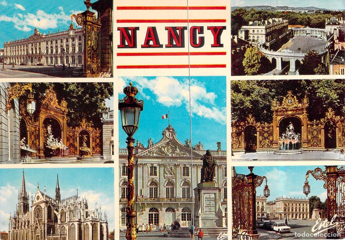 Postales: Postal Multivista de Nancy, Francia - Place Stanislas y Monumentos