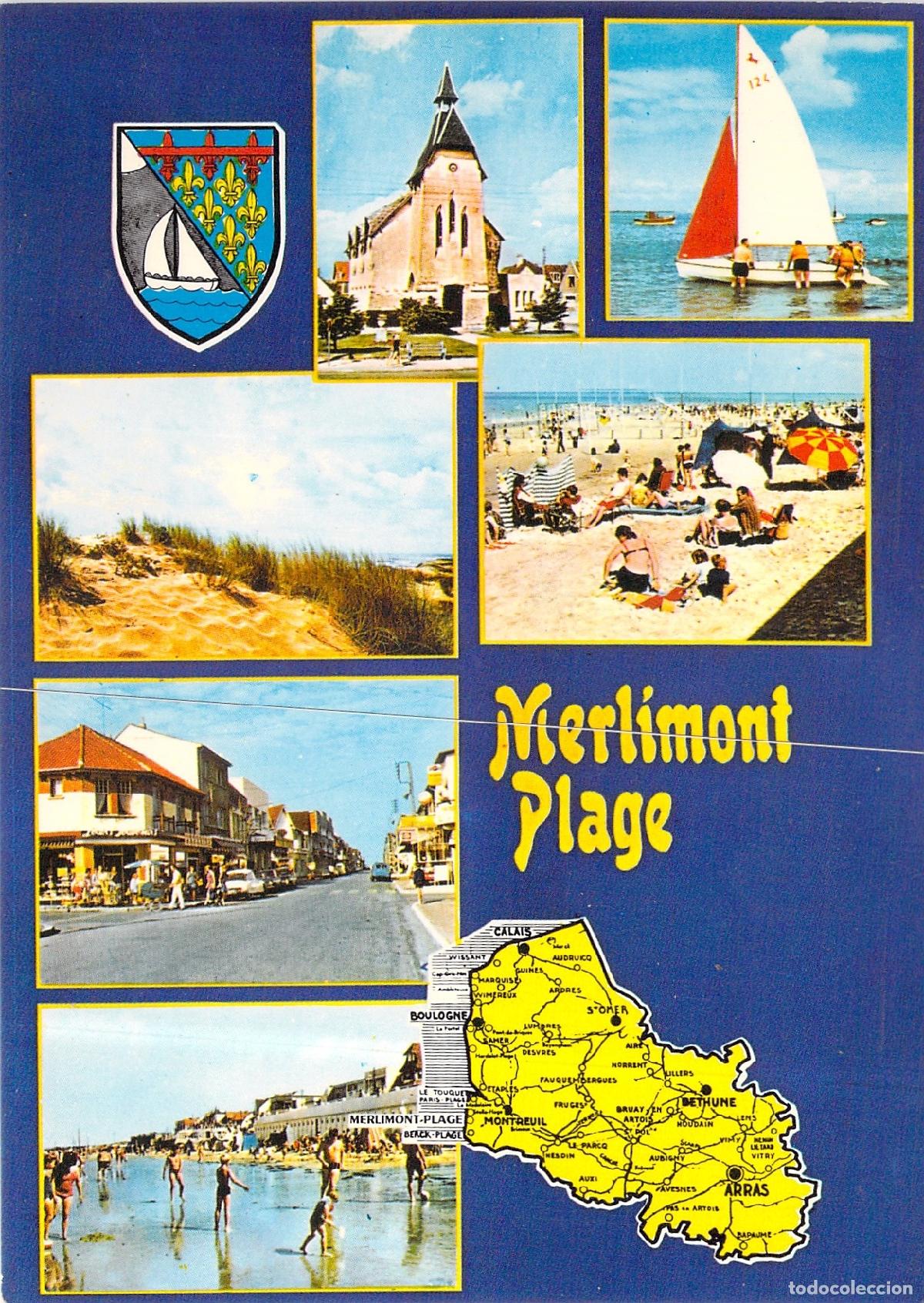 Postales: Postal de Merlimont-Plage Francia con Vistas M&uacute;ltiples y Mapa