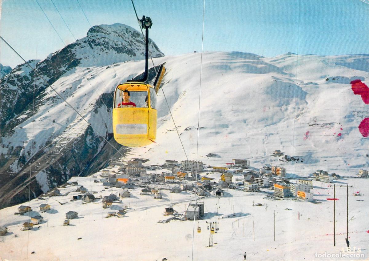 Postales: Postal de Les Deux Alpes, Estaci&oacute;n de Esqu&iacute; y Telef&eacute;rico, Francia