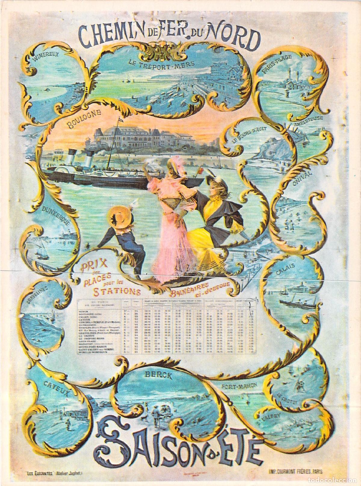 Postales: Postal Publicitaria Chemin de Fer du Nord Saison d'&eacute;t&eacute; Francia