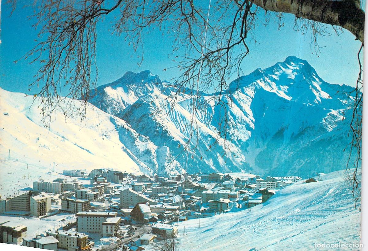 Postales: Postal de Les Deux Alpes, Estaci&oacute;n de Esqu&iacute; en el Delfinado, Francia