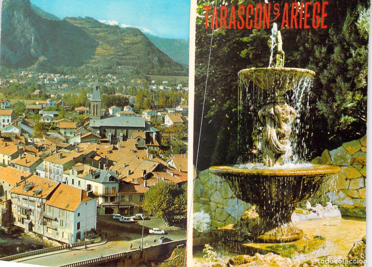 Postales: Postal de Tarascon-sur-Ari&egrave;ge, Francia: Vista General y Fuente