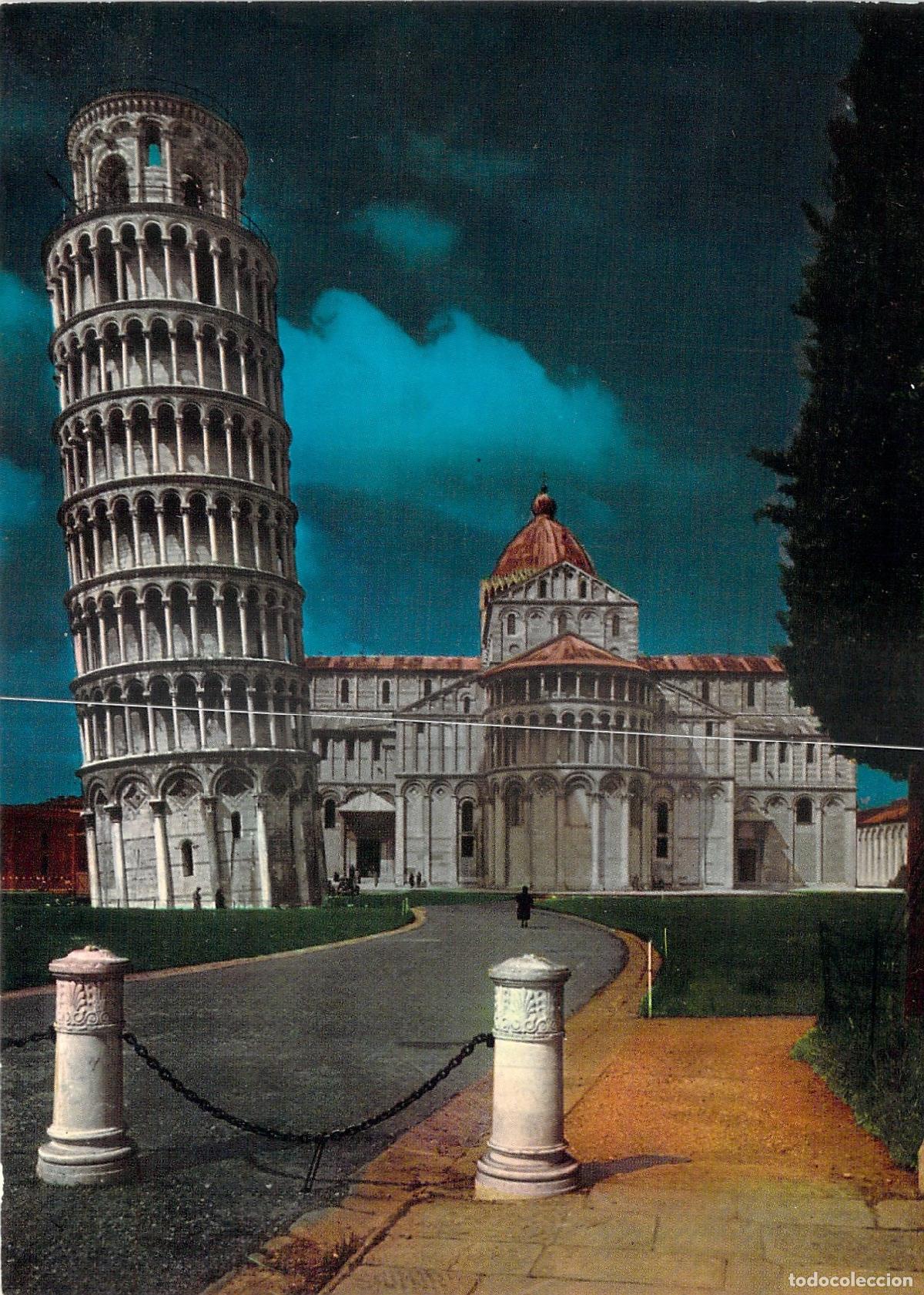 Postales: Postal de la Plaza de los Milagros en Pisa, Italia - Vista Nocturna