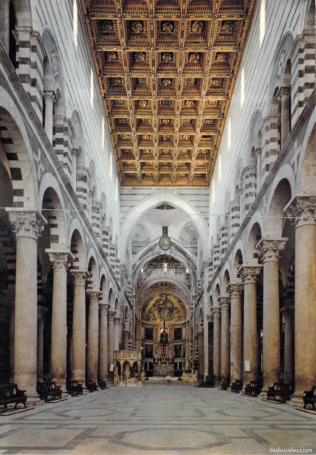 Postales: Postal del Interior de la Catedral del Duomo en Pisa, Italia