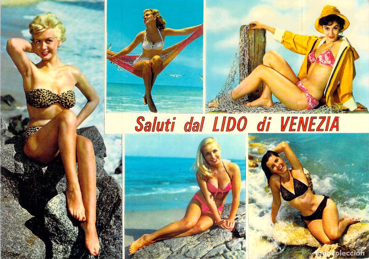 Postales: Postal Saluti dal Lido di Venezia Chicas en Bikini Pin-up